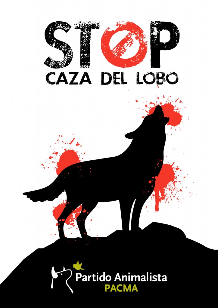cartel contra caza lobo